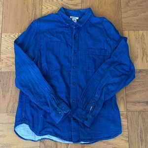 Men's Denim Blue Casual Button-Down Shirt